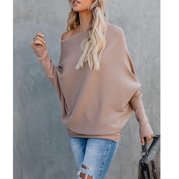 ✦NEW Off Shoulder Batwing Sleeve Sweater Top✦ - Picture 3 of 5